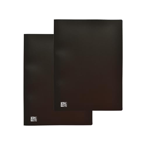 OXFORD Lot de 2 Porte Vues 120 vues / 60 Pochettes A4 Initial Couverture Polypro Noir
