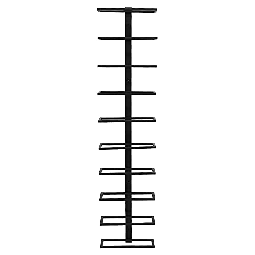 HUOLE Botellero Vino Pared Botellero Vertical de 10 Botellas Soporte para Botella de Vino Portabotellas Metálico para Cocina Negro-116 * 27 * 10,5 cm-10 Capas