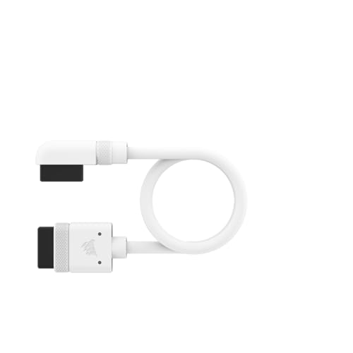 Corsair iCUE LINK Slim Cables - 2x 200mm Straight/Slim 90° - White, 20 cm - Image 2