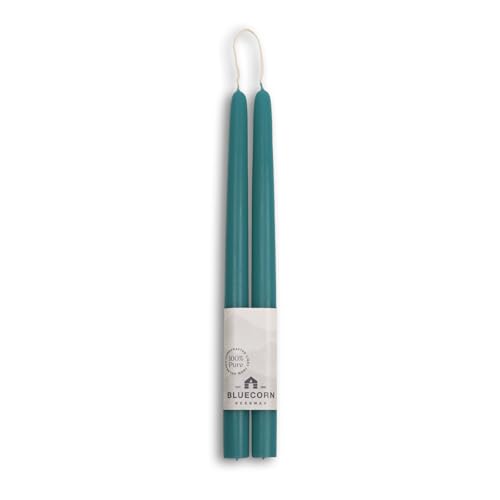 Bluecorn Beeswax Taper Candles, 12 Inch, Teal...