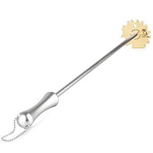 The Sage Owl Grill Scraper Cleaning Tool with Long Handle – for Hot Grates. Brass 5 in 1 Grill Cleaner with a 17″ Long Handle, Works with Most Any Design, Brand and Style of Grill