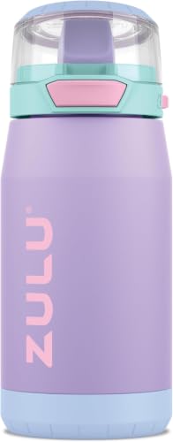 Image of ZULU Kids Flex 12oz Stainless Steel Insulated Water Bottle,Toddler Cup with Silicone Spout,Leak-Proof Locking Flip Lid & Carry Loop for School Backpack,Lunchbox& Outdoor Sports,Sugar Fairy (Pack of 6)