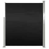 Markise Paravent Markise, Seitenansicht, einziehbar, für Terrasse, Garten, Terrasse, Balkon, Sichtschutz, 160 x 300 cm, schwarz, 02_0007050