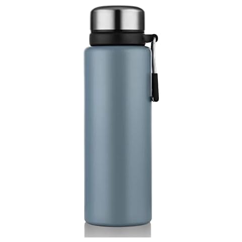 BINCOO Vacuum Insulated Thermal Flask, 1000ml/35oz Travel Flask Drinking Flask, Stainless Steel Double Walled Portable Flask for Sports, Outdoor, Office, Library (Blue) Cover