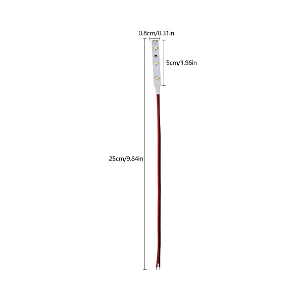 UYUYong Modellbau LED 6 STK 3-LED Hausbeleuchtung 5cm Warmweiss Modellbau mit Kabel 20cm 12-18 V DD01WM-10N-EU für… – Bild 3