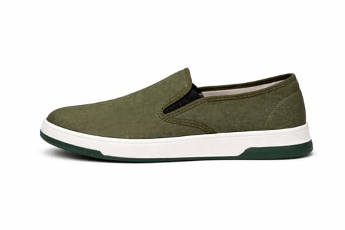 Image of Marswalk Men's Casual Slip-On Shoes, Blue Canvas, Breathable, Lightweight, Rubber Sole