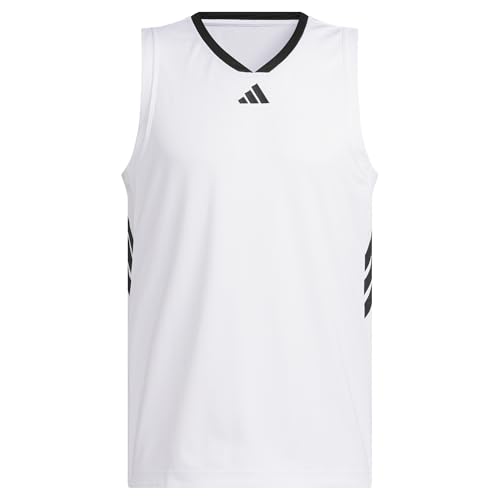 adidas Herren Basketball Legends Tank, White/Black, XL