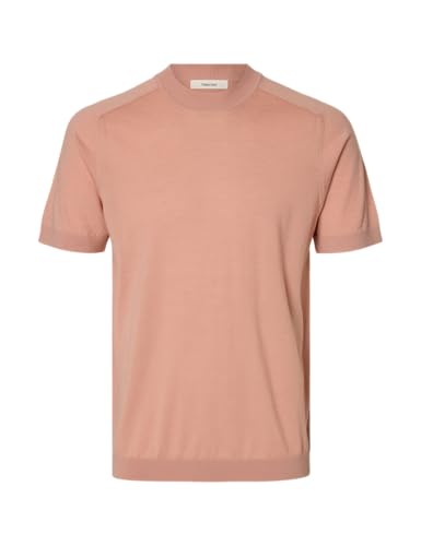 Slhtray SS knit merino crew neck tricot de luxe en laine mérinos pour homme