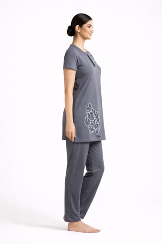 Image of Duchess Women's Cotton Printed Long Length Night Suit Set