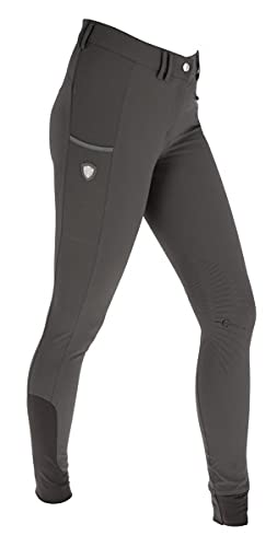 Kerbl Cavalliero Bali - Pantaloni da Equitazione in Silicone, da Donna, Taglia 42, Colore: Grigio/Blu