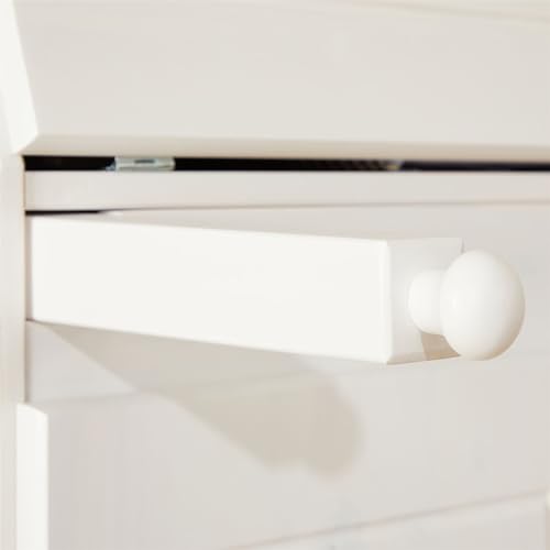 Bureau secrétaire en pin massif blanc David IDIMEX meuble durable - 6