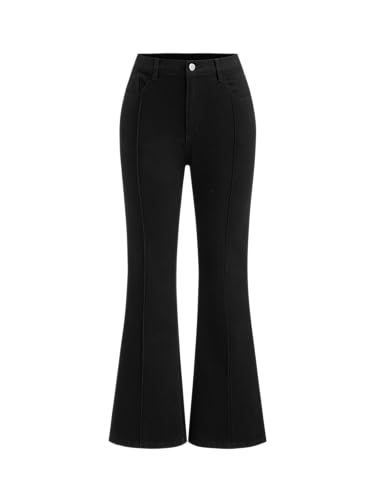 CIDER Middle Waist Flare Leg Jeans for Women Casual Slim Stretch Denim Pants Flared Trouser