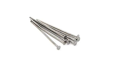 Image of SATRA TRADERS Head Pins for Jewelry Making DIY, Straight Head Pins Jewelry Making Pin Metal End Headpins for Craft Earring Bracelet Necklace Pendant Supplies | Size : 16mm | 100g | Silver