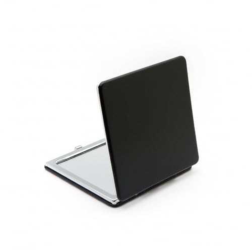 RIBHNXHI Compact Makeup Mirror Foldable Travel Mirror for Pocket Purse and Clutch, Portable Cosmetic Vanity Mirror for Men and Women, Black