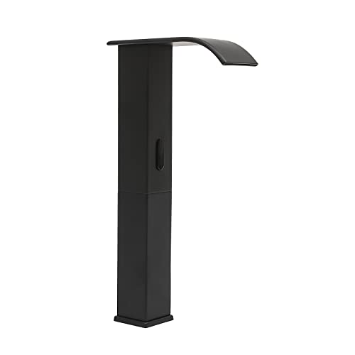 Sensor de Grifo Automático Negro con Temperatura Ajustable e Infrarrojo para Lavabo Acero Inoxidable Grifo Lavabo Alto para Restaurantes, Centros Comerciales, Escuelas, Empresas, Hoteles