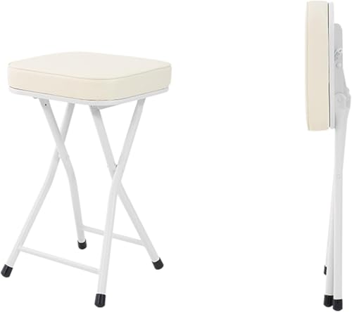 Tabouret de bar pliant carré gris rembourré en cuir pour cuisine
