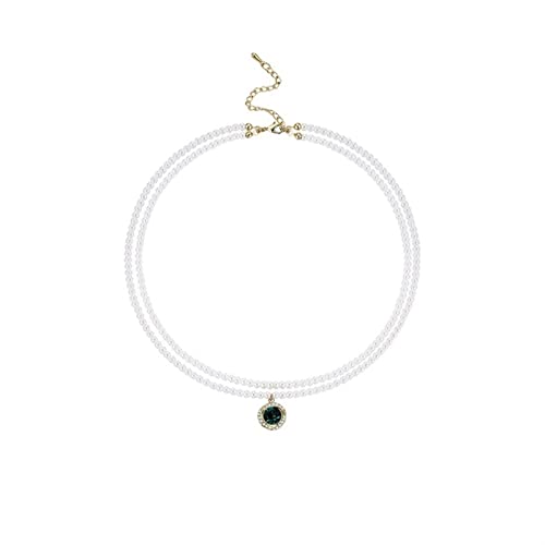 Pendentif créatif en zircon pour femmes avec double rangée de perles