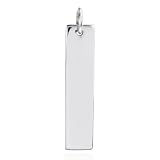 AeraVida Simple Long Rectangle Bar Tag .925 Sterling Silver Engravable Pendant | Minimalist Rectangular Silver Pendant for Women | Jewelry Gift