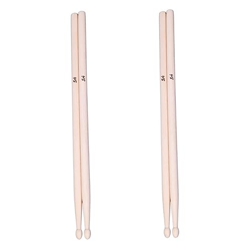 2 pares de baquetas de madera de arce para práctica, para estudiantes y adultos, duraderas, para principiantes y bateristas avanzados, para orquesta y banda