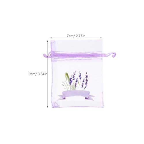 20 bolsas de saquitos de lavanda con cordón translúcidas miniatura 2