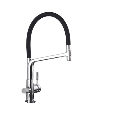 Robinet mitigeur de cuisine purifié en laiton or brossé avec douchette premium