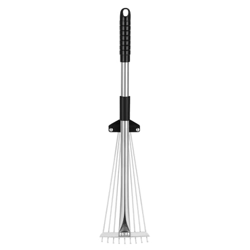 Toyandona Telescopic Leaf Rake Adjustable Retractable Lawn Rake for Leaves and Grass with Lightweight Anti-Skid Handle Garden Yard Tool 28.34In
