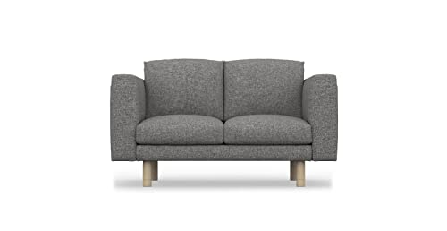 COMFORTLY Fodera per divano a 2 posti di ricambio, realizzata a mano, compatibile con divano NORSBORG (resistente, antracite)