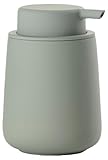 Zone Denmark Nova One Seifenspender fürs Badezimmer, Spender aus Keramik für Handseife/Flüssigseife, Durchm. 8 cm, Höhe 11,5 cm, Fassungsvermögen 250 ml, Matcha Green
