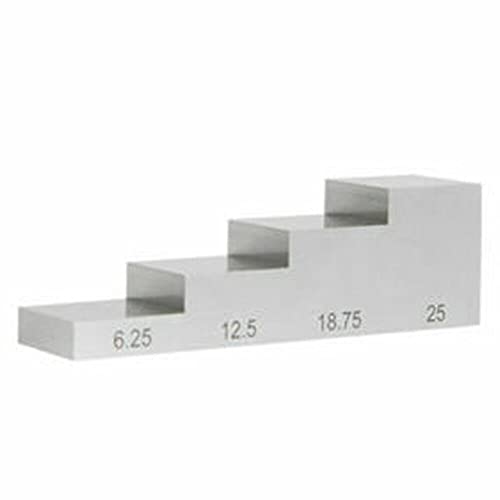 Bloque de calibración de 4 pasos para medidor ultrasónico de espesores, con espesores de 6,25 / 12,5 / 18,75 / 25,00 mm, en aluminio 6063 miniatura 1