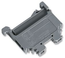 WAGO 280-101 2 Positions, 2.5 MM, 24 AMP, 28-12 AWG, CLAMP Wire Connection, DIN Rail Mount, for DIN-Rail 35 X 15 and 35 X 7.5, Gray, LATERAL Marker Slots, Side Entry Wiring, Terminal Block