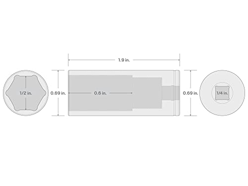 Image of TEKTON 1 /4 Inch Drive x 1 /2 Inch Deep 6-Point Socket | SHD03013