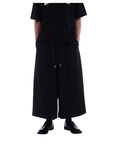 Men's Drawstring Waist Wide Leg Casual Harem Pants Baggy Japanese Yoga Harem Pants Hip hop Joggers