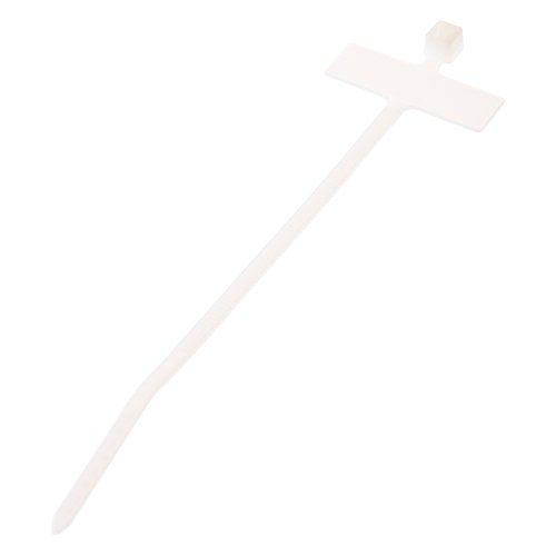 Panduit PLM1M-C Pan-Ty Marker Flag Tie, Nylon 6.6, Wrap Type, Miniature Cross Section, 18lbs Min Tensile Strength, 0.75