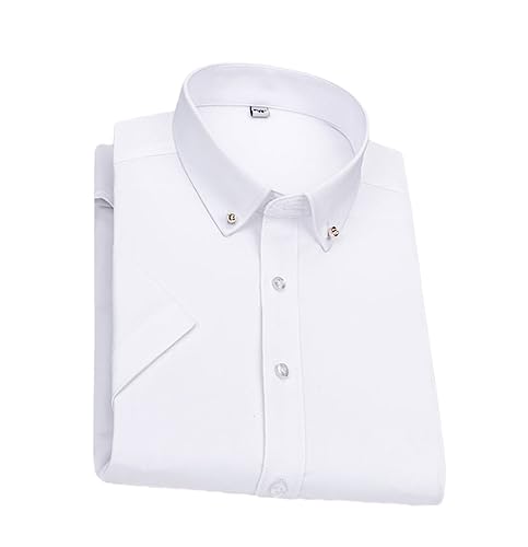 Rfmfkkg Camisas de vestir de manga corta para hombre, cuello abotonado, de fibra de bambú, para negocios, social, casual, Manga corta 54, XXL