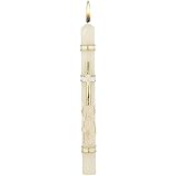 CB Church Supply Hand Decorated Sacramental Baptism Candle by Will & Baumer, 9.75-Inch, Ornate Dove