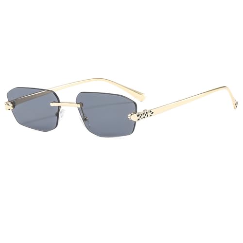 Lunettes de soleil rectangulaires sans monture de qualité supérieure en métal
