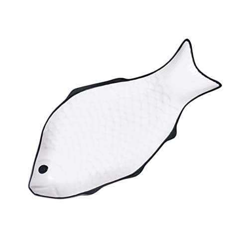 TOYANDONA Plat à Vapeur pour Poisson Céramique Plat De Cuisson Vapeur Assiette pour Poisson Cuit