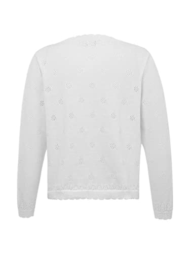 easyforever Kids Girls Long Sleeve Flower Ruffle One Button Knit Bolero Cardigan Shrug Cardigan Sweater Dress Cover up2