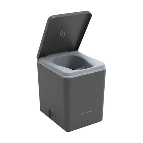 TRELINO Composting Toilet Evo L, Portable Toilet for Camping & Outdoor, Odorless, 2X 2.6 gal Capacity, 13 x 15.4 x 16.9 inches