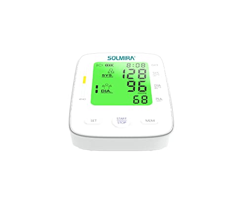 Miniatura 2 de SOLMIRA - Tensiómetro de Brazo Digital CK-A139, Automático, 2 Usuarios x 90 Mediciones, Indicador OMS, Pantalla Grande, Brazalete Ajustable 22-32cm, USB Tipo C o Pilas, Blanco