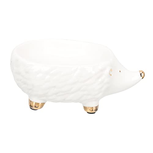 MUCKLILY Cartoon 's Soap Rack Ceramic Hedgehog Soap Holder for Home Bathroom Decor Multipurpose Draining Soap Box Cute Design Soap Softening