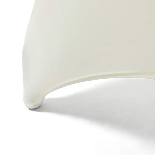 Image of Peomeise 6FT Spandex Table Cover Rectangular Stretch Spandex Tablecloth (Ivory,6FT)