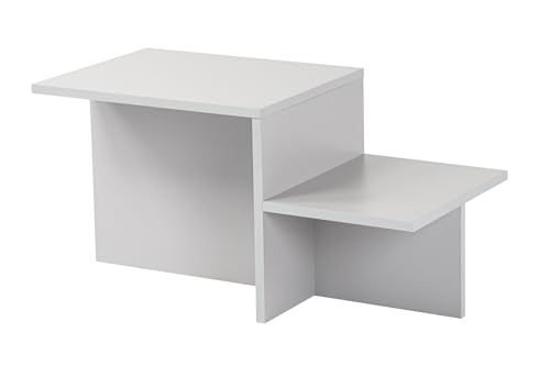 Moderner rustikaler Couchtisch, Grau, 80 x 40 x 40 | aus 100% melaminbeschichteter Spanplatte, Stärke: 18 mm | perfekt für modernes Homeoffice & Arbeitszimmer, Elegantes & funktionales Design