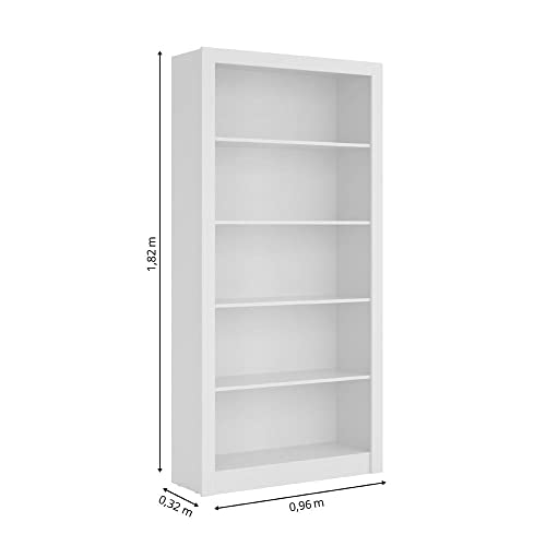 Conjunto Completo de Escritório Presence Escrivaninha Branco e Estante