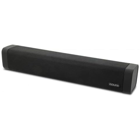 i.Sound ISound-6961 15-in. High-Performance Bluetooth Sound Bar and Speakerphone with FM Radio, Black Cover