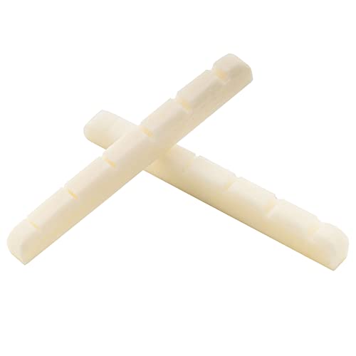 Musiclily 42Mm Bone Slotted Electric Guitar Nut Flat Bottom For 6 String Fender Strat Tele, 42X3.5X4.5Mm (2 Pieces) #TOP3