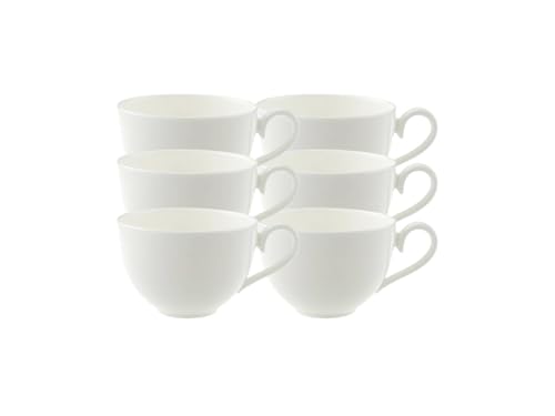 Villeroy & Boch 10-4412-1300 Royal Kaffeeobertasse, 0,2 L, Porzellan, Weiß, 32 x 21.5 x 9.5 cm, 6 Einheiten