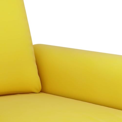 vidaXL Sofagarnitur 3-TLG., Sessel Couch mit Kissen, Sofa Wohnzimmersofa mit Armlehnen, Couchgarnitur Designsofa Sitzmöbel Polstermöbel, Gelb Samt – Bild 8
