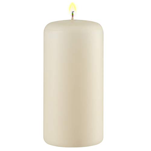 12 Pillar Candles Bulk Event Pack 3x6 inches Ivory Unscented Dripless Clean Burning Made in USA - Thumbnail 5