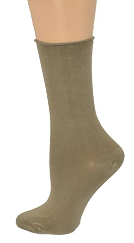 Rayon from Bamboo Roll Top Mid-Calf Crew Socks - Soft, Moisture-Wicking, Comfortable & breathable 3-pack Pair3